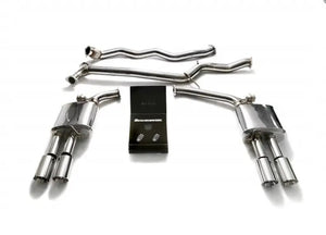 ARMYTRIX Stainless Steel Valvetronic Catback Exhaust System - Quad Chrome Silver 3.5" Tips
