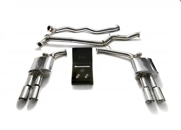 ARMYTRIX Stainless Steel Valvetronic Catback Exhaust System - Quad Chrome Silver 3.5